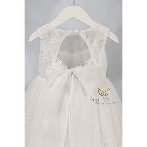 Angel Wings Βαπτιστικό Ρούχο για Κορίτσι Carmen Σχέδιο 303 Off White - Ρούχα Βάπτισης για Κορίτσι στο Oneirokosmos