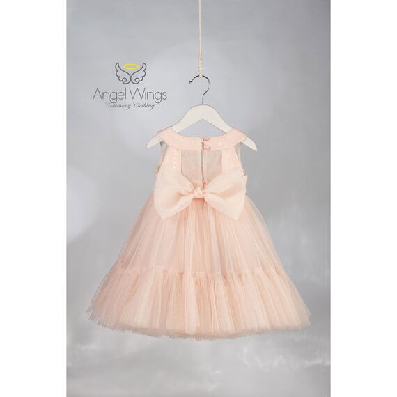 Angel Wings Βαπτιστικό Ρούχο για Κορίτσι Barbie Σχέδιο 304 Dusty Pink - Ρούχα Βάπτισης για Κορίτσι στο Oneirokosmos