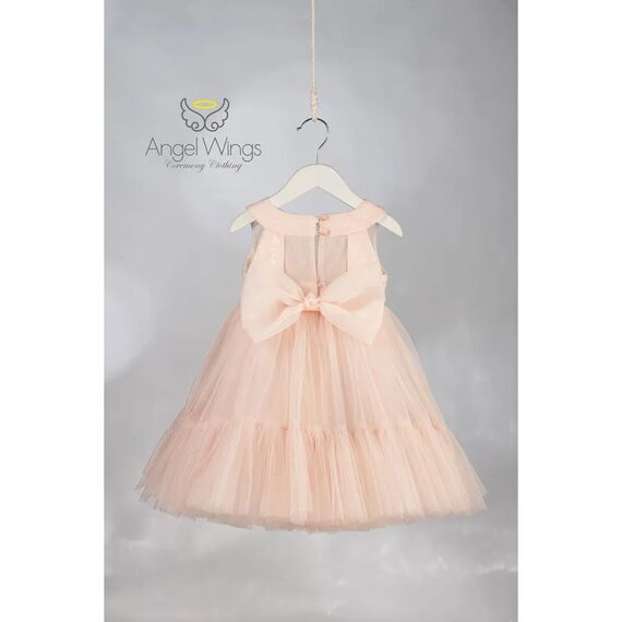 Angel Wings Βαπτιστικό Ρούχο για Κορίτσι Barbie Σχέδιο 304 Dusty Pink - Ρούχα Βάπτισης για Κορίτσι στο Oneirokosmos