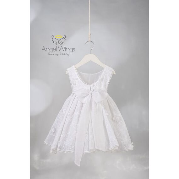 Angel Wings Βαπτιστικό Ρούχο για Κορίτσι Rosalina Σχέδιο 305 White - Ρούχα Βάπτισης για Κορίτσι στο Oneirokosmos