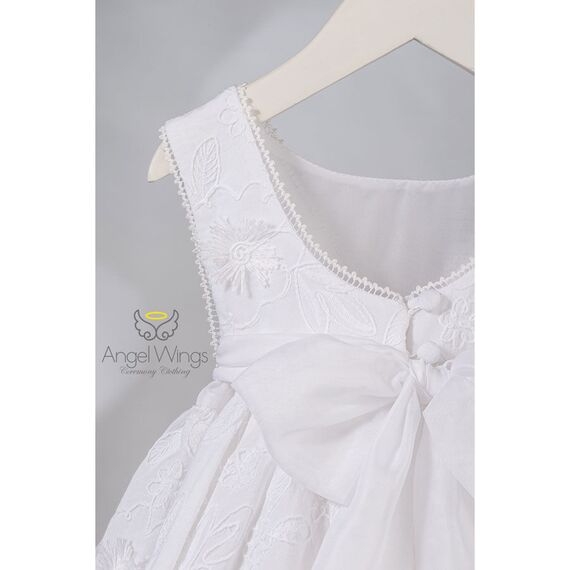 Angel Wings Βαπτιστικό Ρούχο για Κορίτσι Rosalina Σχέδιο 305 White - Ρούχα Βάπτισης για Κορίτσι στο Oneirokosmos
