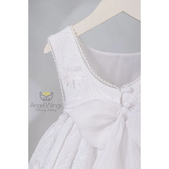 Angel Wings Βαπτιστικό Ρούχο για Κορίτσι Rosalina Σχέδιο 305 White - Ρούχα Βάπτισης για Κορίτσι στο Oneirokosmos