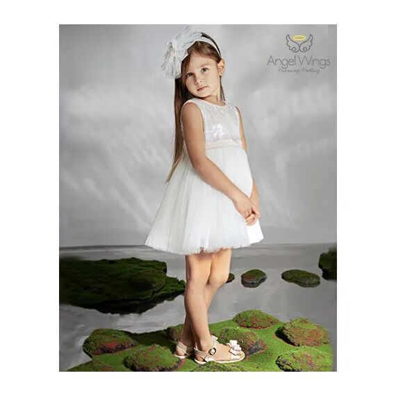 Angel Wings Βαπτιστικό Ρούχο για Κορίτσι Pavlina Σχέδιο 306 Off White - Ρούχα Βάπτισης για Κορίτσι στο Oneirokosmos