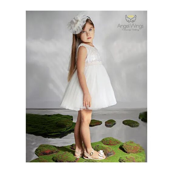 Angel Wings Βαπτιστικό Ρούχο για Κορίτσι Pavlina Σχέδιο 306 Off White - Ρούχα Βάπτισης για Κορίτσι στο Oneirokosmos
