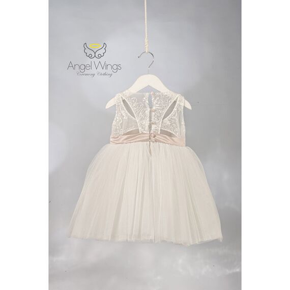 Angel Wings Βαπτιστικό Ρούχο για Κορίτσι Pavlina Σχέδιο 306 Off White - Ρούχα Βάπτισης για Κορίτσι στο Oneirokosmos