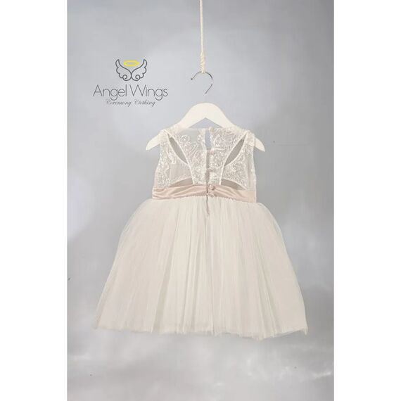 Angel Wings Βαπτιστικό Ρούχο για Κορίτσι Pavlina Σχέδιο 306 Off White - Ρούχα Βάπτισης για Κορίτσι στο Oneirokosmos