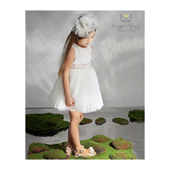 Angel Wings Βαπτιστικό Ρούχο για Κορίτσι Pavlina Σχέδιο 306 Off White - Ρούχα Βάπτισης για Κορίτσι στο Oneirokosmos