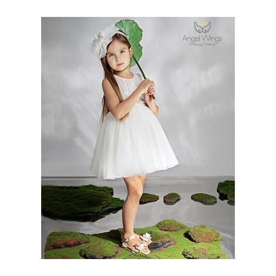 Angel Wings Βαπτιστικό Ρούχο για Κορίτσι Pavlina Σχέδιο 306 Off White - Ρούχα Βάπτισης για Κορίτσι στο Oneirokosmos
