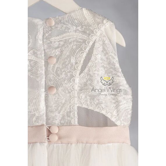 Angel Wings Βαπτιστικό Ρούχο για Κορίτσι Pavlina Σχέδιο 306 Off White - Ρούχα Βάπτισης για Κορίτσι στο Oneirokosmos