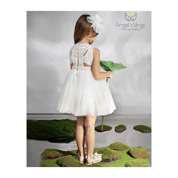Angel Wings Βαπτιστικό Ρούχο για Κορίτσι Pavlina Σχέδιο 306 Off White - Ρούχα Βάπτισης για Κορίτσι στο Oneirokosmos