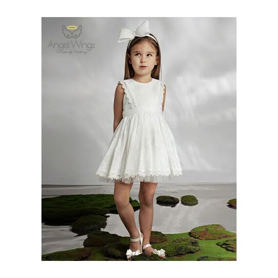 Angel Wings Βαπτιστικό Ρούχο για Κορίτσι Hermosa Σχέδιο 308 Off White - Ρούχα Βάπτισης για Κορίτσι στο Oneirokosmos