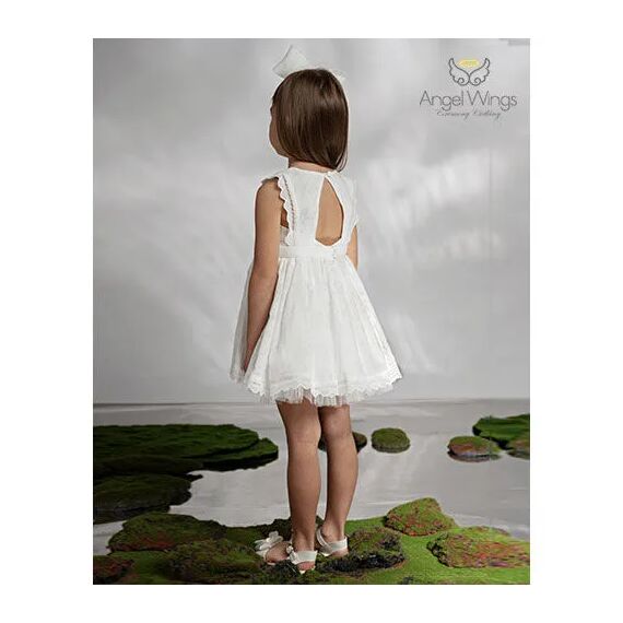 Angel Wings Βαπτιστικό Ρούχο για Κορίτσι Hermosa Σχέδιο 308 Off White - Ρούχα Βάπτισης για Κορίτσι στο Oneirokosmos