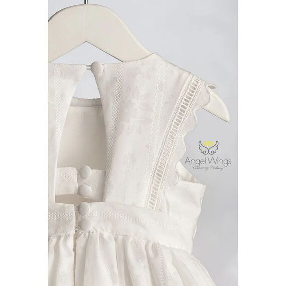 Angel Wings Βαπτιστικό Ρούχο για Κορίτσι Hermosa Σχέδιο 308 Off White - Ρούχα Βάπτισης για Κορίτσι στο Oneirokosmos