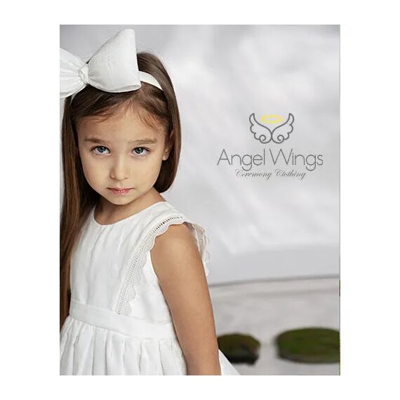 Angel Wings Βαπτιστικό Ρούχο για Κορίτσι Hermosa Σχέδιο 308 Off White - Ρούχα Βάπτισης για Κορίτσι στο Oneirokosmos