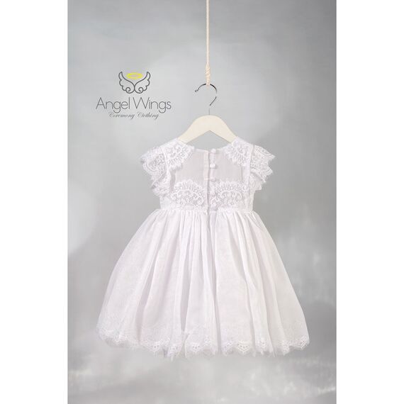 Angel Wings Βαπτιστικό Ρούχο για Κορίτσι Baleria Σχέδιο 309 White - Ρούχα Βάπτισης για Κορίτσι στο Oneirokosmos