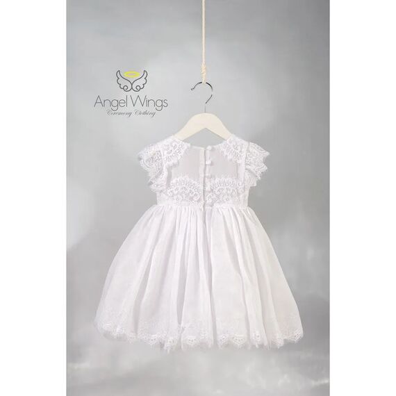 Angel Wings Βαπτιστικό Ρούχο για Κορίτσι Baleria Σχέδιο 309 White - Ρούχα Βάπτισης για Κορίτσι στο Oneirokosmos
