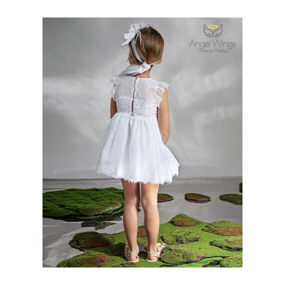 Angel Wings Βαπτιστικό Ρούχο για Κορίτσι Baleria Σχέδιο 309 White - Ρούχα Βάπτισης για Κορίτσι στο Oneirokosmos