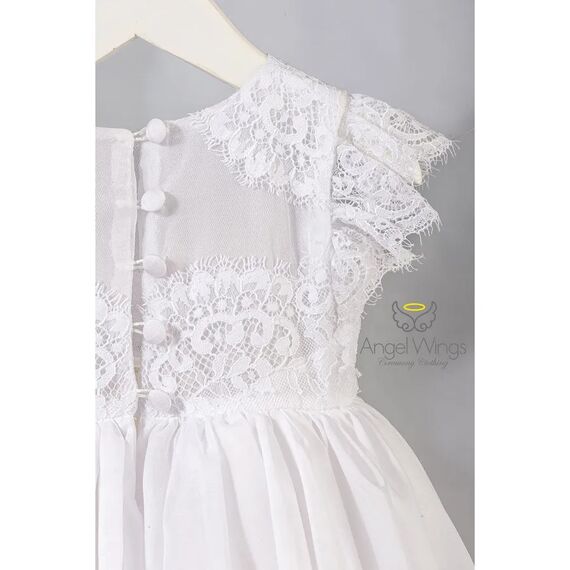 Angel Wings Βαπτιστικό Ρούχο για Κορίτσι Baleria Σχέδιο 309 White - Ρούχα Βάπτισης για Κορίτσι στο Oneirokosmos