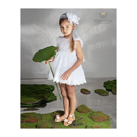 Angel Wings Βαπτιστικό Ρούχο για Κορίτσι Baleria Σχέδιο 309 White - Ρούχα Βάπτισης για Κορίτσι στο Oneirokosmos