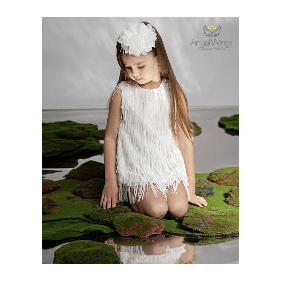 Angel Wings Βαπτιστικό Ρούχο για Κορίτσι Sandra Σχέδιο 310 Off White - Ρούχα Βάπτισης για Κορίτσι στο Oneirokosmos