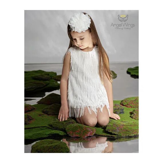 Angel Wings Βαπτιστικό Ρούχο για Κορίτσι Sandra Σχέδιο 310 Off White - Ρούχα Βάπτισης για Κορίτσι στο Oneirokosmos