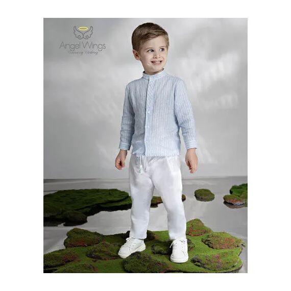 Angel Wings Βαπτιστικό Ρούχο για Αγόρι  Antonio Σχέδιο 313 - Ρούχα Βάπτισης για Αγόρι στο Oneirokosmos