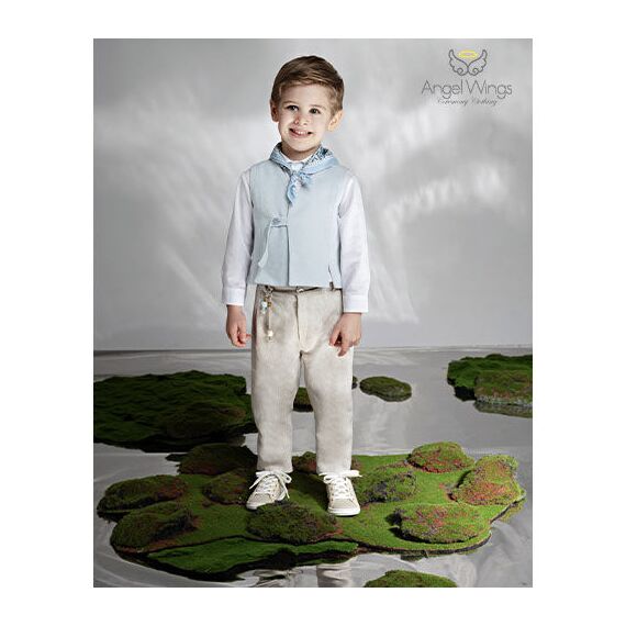 Angel Wings Βαπτιστικό Ρούχο για Αγόρι  Bruno Σχέδιο 321 - Ρούχα Βάπτισης για Αγόρι στο Oneirokosmos