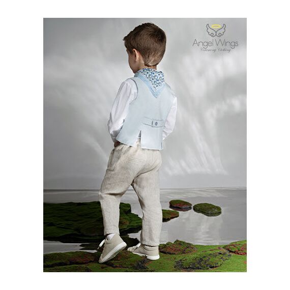 Angel Wings Βαπτιστικό Ρούχο για Αγόρι  Bruno Σχέδιο 321 - Ρούχα Βάπτισης για Αγόρι στο Oneirokosmos