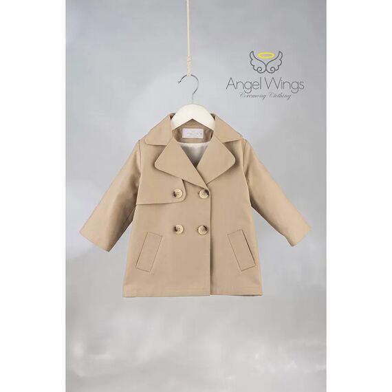 Angel Wings Βαπτιστικό Ρούχο για Αγόρι  Καπαρντίνα Σχέδιο 330 Εκρού - Ρούχα Βάπτισης για Αγόρι στο Oneirokosmos