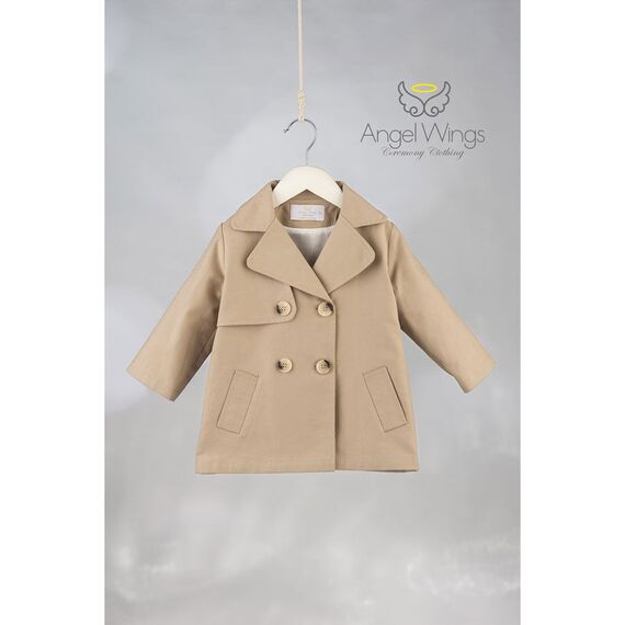Angel Wings Βαπτιστικό Ρούχο για Αγόρι  Καπαρντίνα Σχέδιο 330 Εκρού - Ρούχα Βάπτισης για Αγόρι στο Oneirokosmos