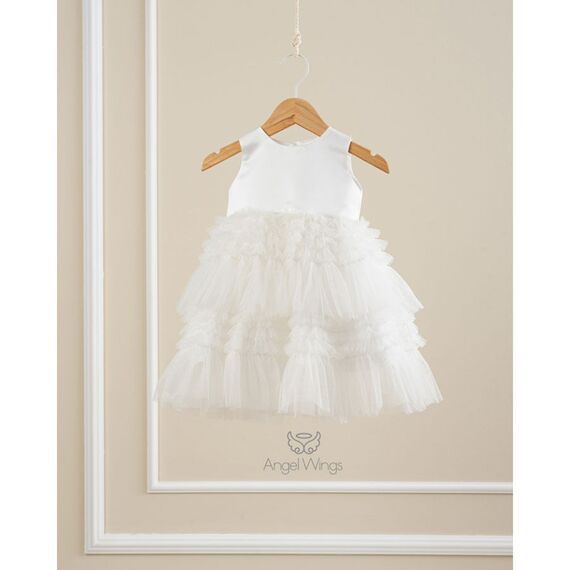 Angel Wings Βαπτιστικό Ρούχο για Κορίτσι Valentina Σχέδιο 277/2 Ivory - Ρούχα Βάπτισης για Κορίτσι στο Oneirokosmos