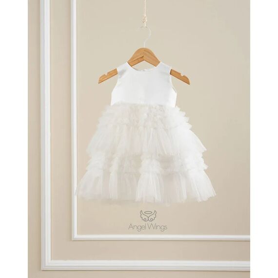 Angel Wings Βαπτιστικό Ρούχο για Κορίτσι Valentina Σχέδιο 277/2 Ivory - Ρούχα Βάπτισης για Κορίτσι στο Oneirokosmos