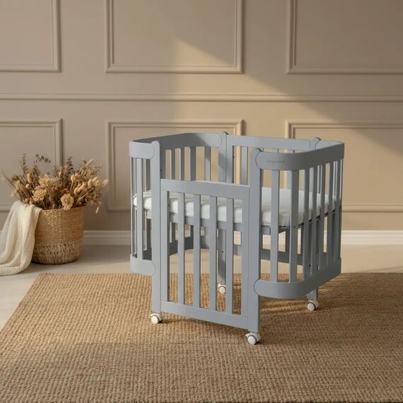 IngVart Βρεφική Κούνια Anti-Reflux Nika Γκρι για Στρώμα 60Χ94cm - Βρεφικά Κρεβάτια Μετατρεπόμενα σε Προεφηβικά στο Oneirokosmos