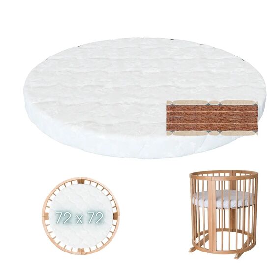 IngVart Στρώμα Μικρό Round Κοκοφοίνικα 100% Cotton 72x72 cm - Βρεφικά Στρώματα στο Oneirokosmos