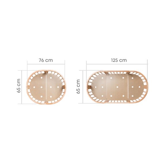 IngVart Κούνια Smart Bed Oval 9 σε 1 Φυσικό Ξύλο - Βρεφικά Κρεβάτια Μετατρεπόμενα σε Προεφηβικά στο Oneirokosmos