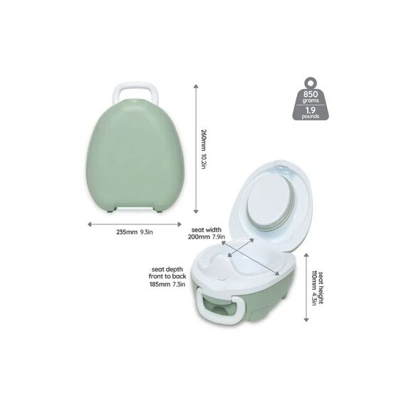 My Carry Potty Φορητό Γιο Γιο Τσαντάκι Sage - WC- Γιογιό-Μειωτές Τουαλέτας-Σκαλοπατάκια στο Oneirokosmos