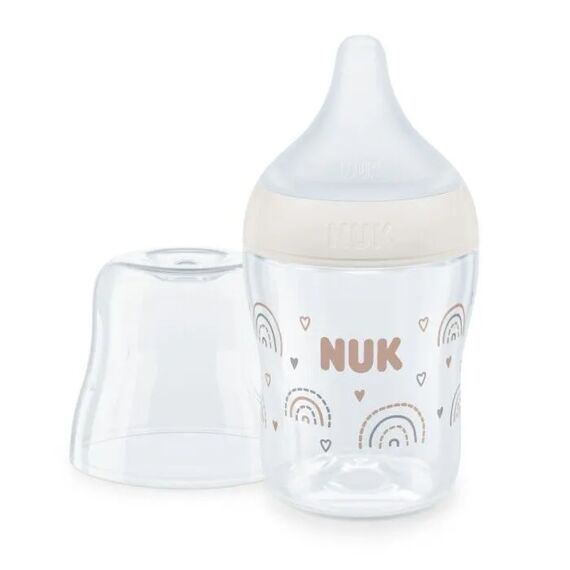 Nuk Perfect Match Γυάλινο Μπιμπερό με Δείκτη Ελέγχου Θερμοκρασίας Με Θηλή Σιλικόνης 0+m 120ml 10211038 - Μπιμπερό στο Oneirokosmos