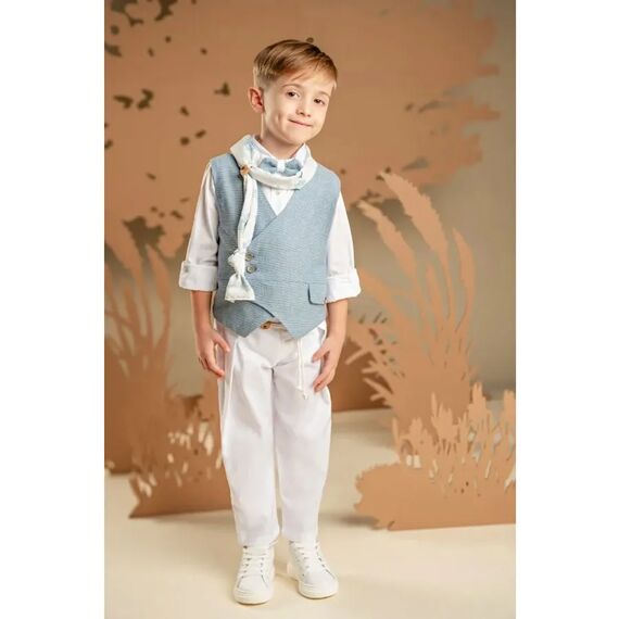 Baby Bloom Βαπτιστικό Σέτ Αγορίστικο 126.09.7280 - Ρούχα Βάπτισης για Αγόρι στο Oneirokosmos