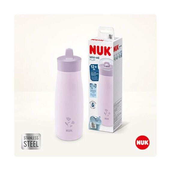 Nuk MINI-ME FLIP Παιδικό Παγούρι από Ανοξείδωτο Ατσάλι 500ml 12m+ Flower 10225329 - Εκπαιδευτικά Ποτηράκια στο Oneirokosmos