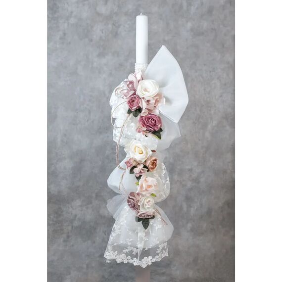 Loukia Λαμπάδα Βάπτισης  "Lace Romance" Ε732 - Για Κορίτσι στο Oneirokosmos