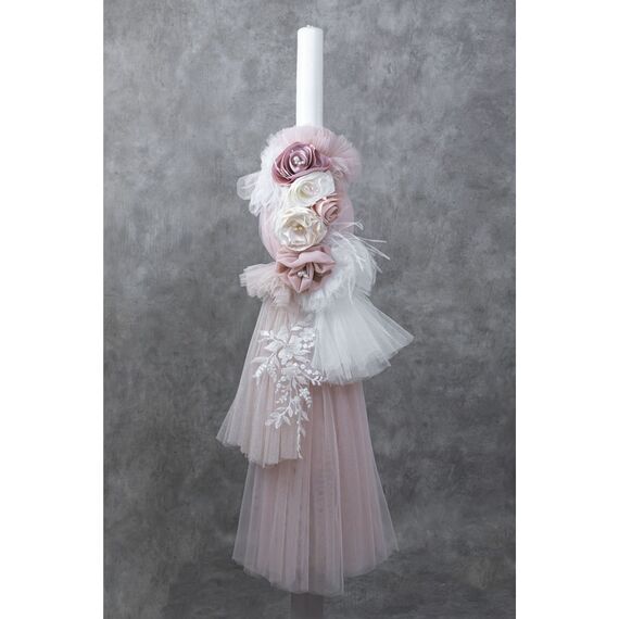 Loukia Λαμπάδα Βάπτισης "Vintage Rose" Ε739 - Για Κορίτσι στο Oneirokosmos
