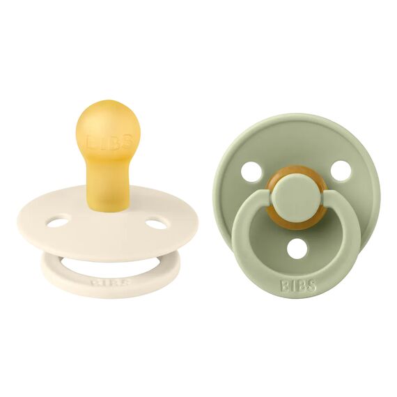 Bibs Πιπίλα Latex Colour Ivory/Sage 2τμχ. Νο1 110241 - Πιπίλες στο Oneirokosmos