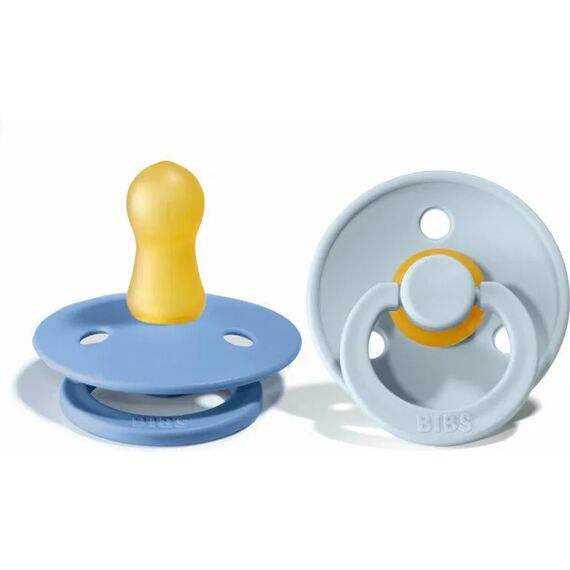 Bibs Πιπίλα Latex Colour Sky Blue/Baby Blue 2τμχ. Νο1 110214 - Πιπίλες στο Oneirokosmos