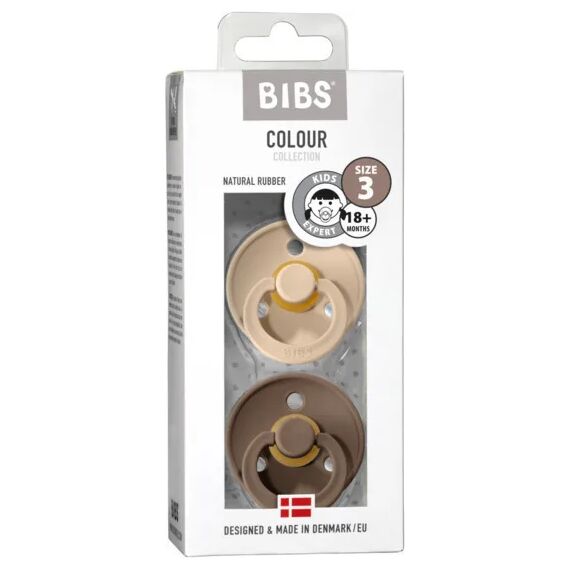 Bibs Σετ Πιπίλες Colour Latex No3 Vanilla/Dark Oak 2τμχ. 130240 - Πιπίλες στο Oneirokosmos