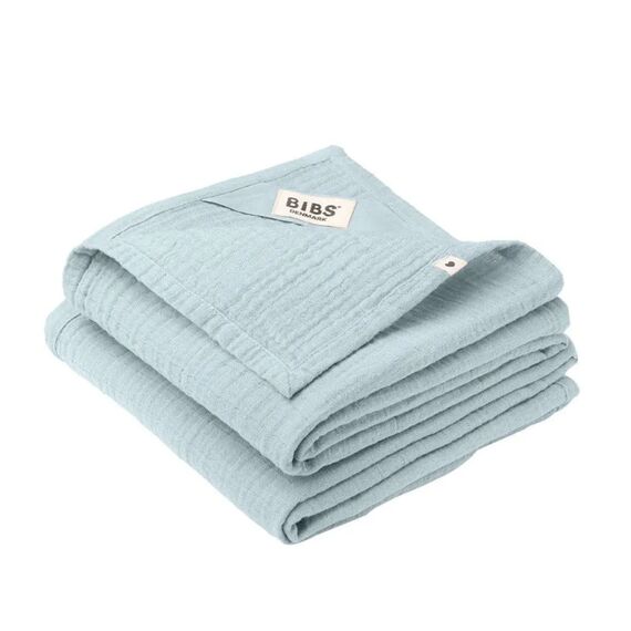 BIBS Σετ Πάνες 2τμχ Muslin 70X70 εκ. Baby Blue 9402231 - Πάνες-Λαβέτες-Σελτέδες στο Oneirokosmos