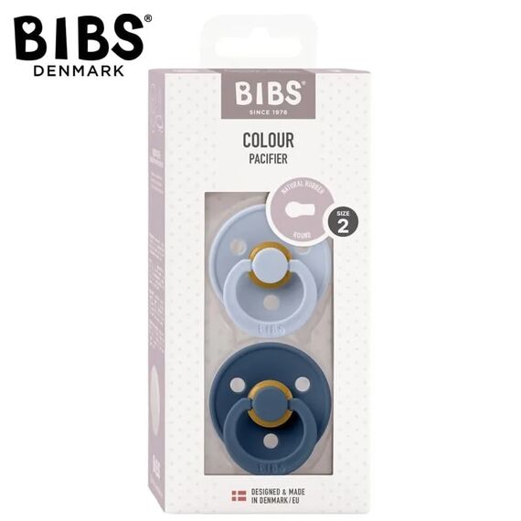 Bibs Σετ Πιπίλες Colour Latex No2 Dusty Blue / Steel Blue  2τμχ. 120428 - Πιπίλες στο Oneirokosmos