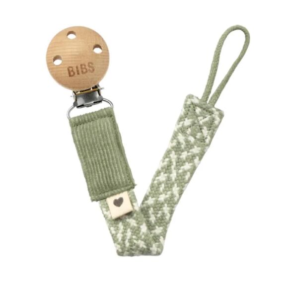 BIBS Braid Κλιπ Πιπίλας Sage / Ivory 9401104 - Πιπίλες στο Oneirokosmos