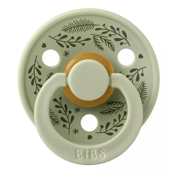 Bibs Πιπίλα Latex Colour Holiday Leaf Sage/Hunder Green 2τμχ. Νο1 11027101 - Πιπίλες στο Oneirokosmos