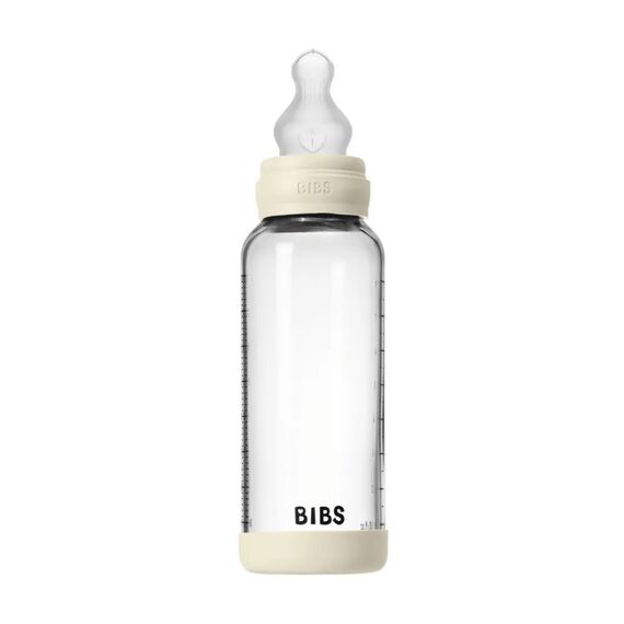 BIBS Μπιμπερό Γυάλινο με Θηλή από Σιλικόνη Ivory 240ml 50201216 - Μπιμπερό στο Oneirokosmos