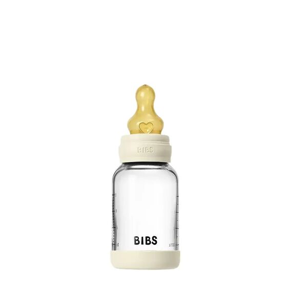 BIBS Μπιμπερό Γυάλινο με Latex Θηλή Ivory 120ml 5019216 - Μπιμπερό στο Oneirokosmos